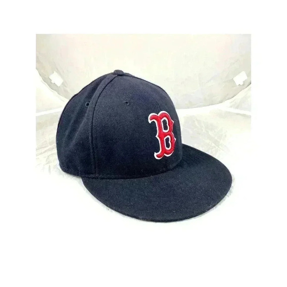 Boston Red Sox New Era 59FIFTY Fitted Sz 7-1/8 MLB Cap Hat Navy Blue - Picture 2 of 10